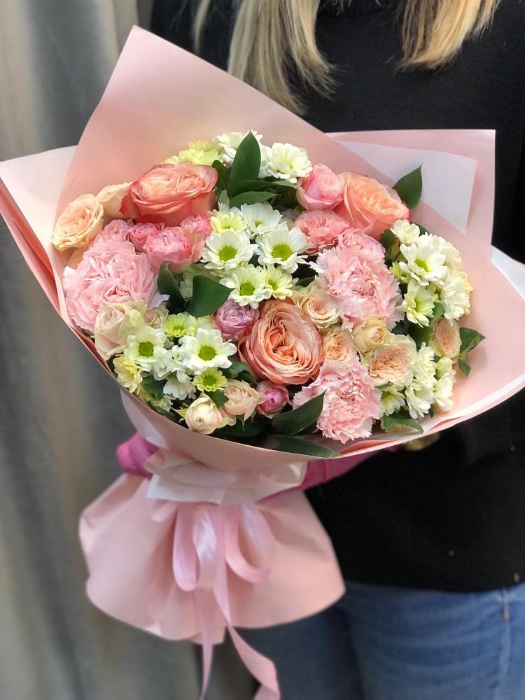 Букет цветов из: Гвоздики, Розы и Хризантемы в Новосиле