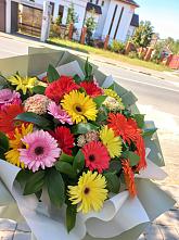 Букет цветов из:  Герберы #REPLACE_PRED# Новосиле
