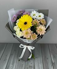 Букет цветов из:  Розы, Герберы и Хризантемы в Новосиле
