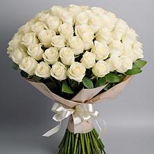 Букет 101 беля роза Белоснежка в Новосиле